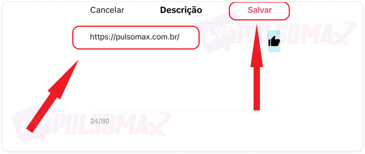 Colocando link na bio do TiKTok