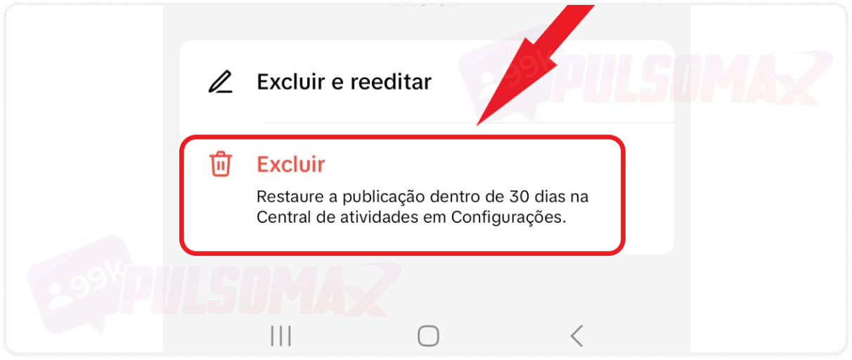 Confirmação apagar story no TikTok