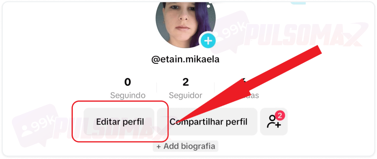 Editar perfil no TikTok