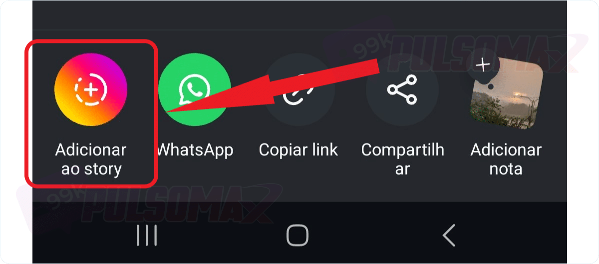 Adicionar ao story do Instagram