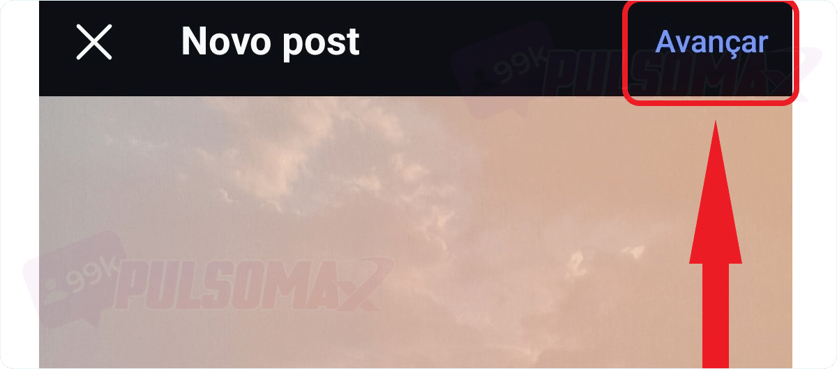 Opção avançar, para aprender como postar foto no Instagram
