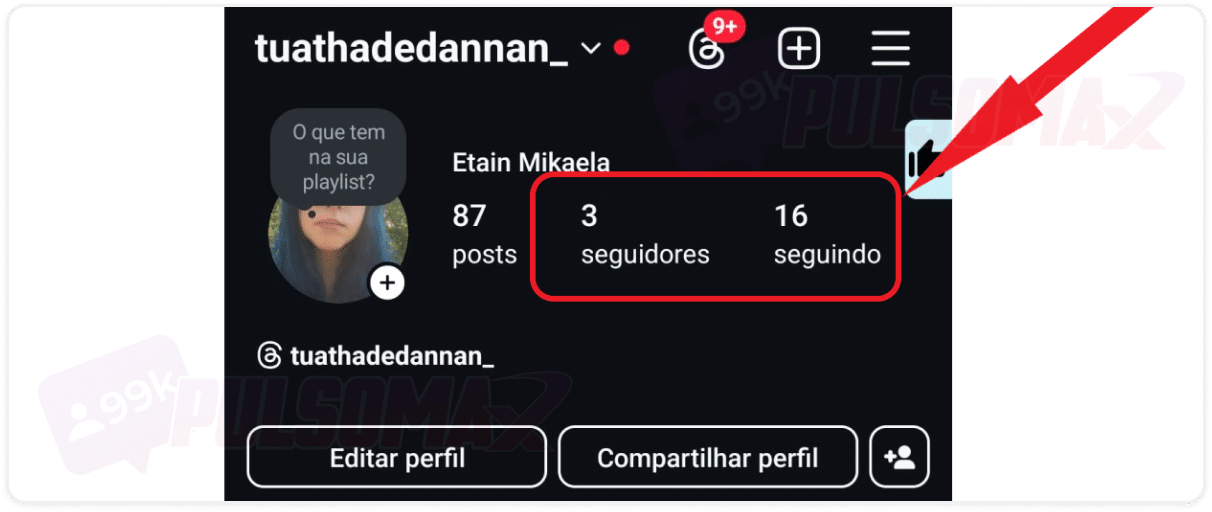 Print mostrando a localização dos seguidores e contas seguidas no perfil do Instagram.