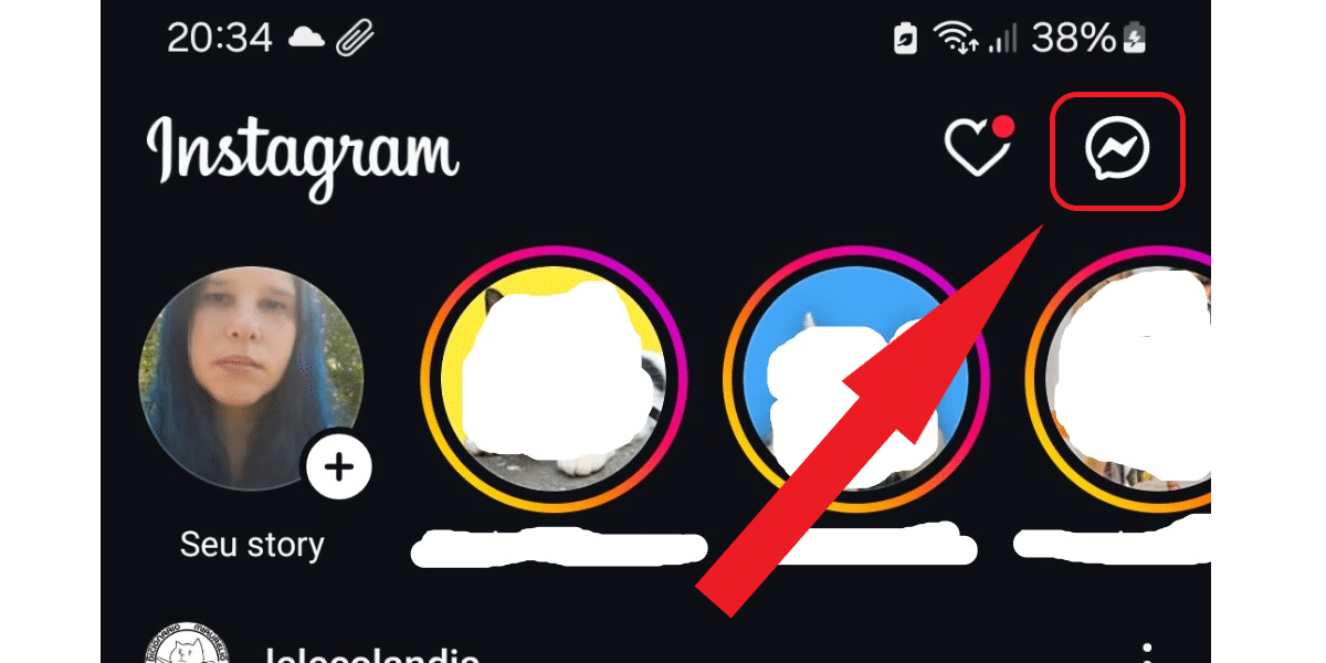 Ícone de mensagens DM Instagram