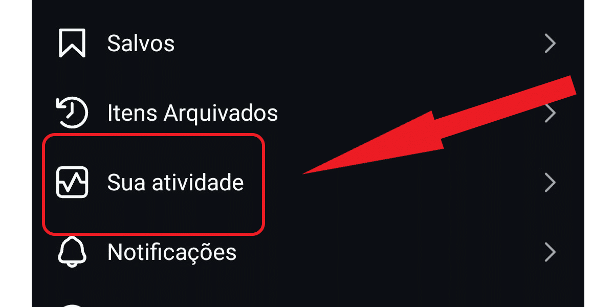 Sua atividade Instagram
