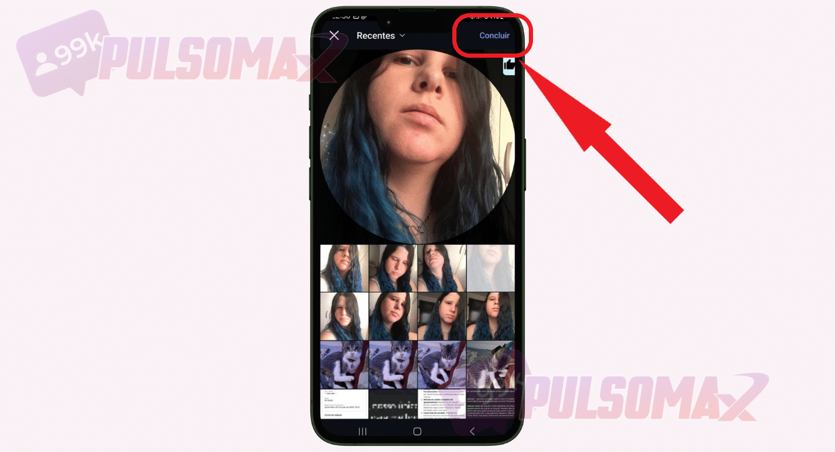 Concluir troca de foto de perfil Instagram