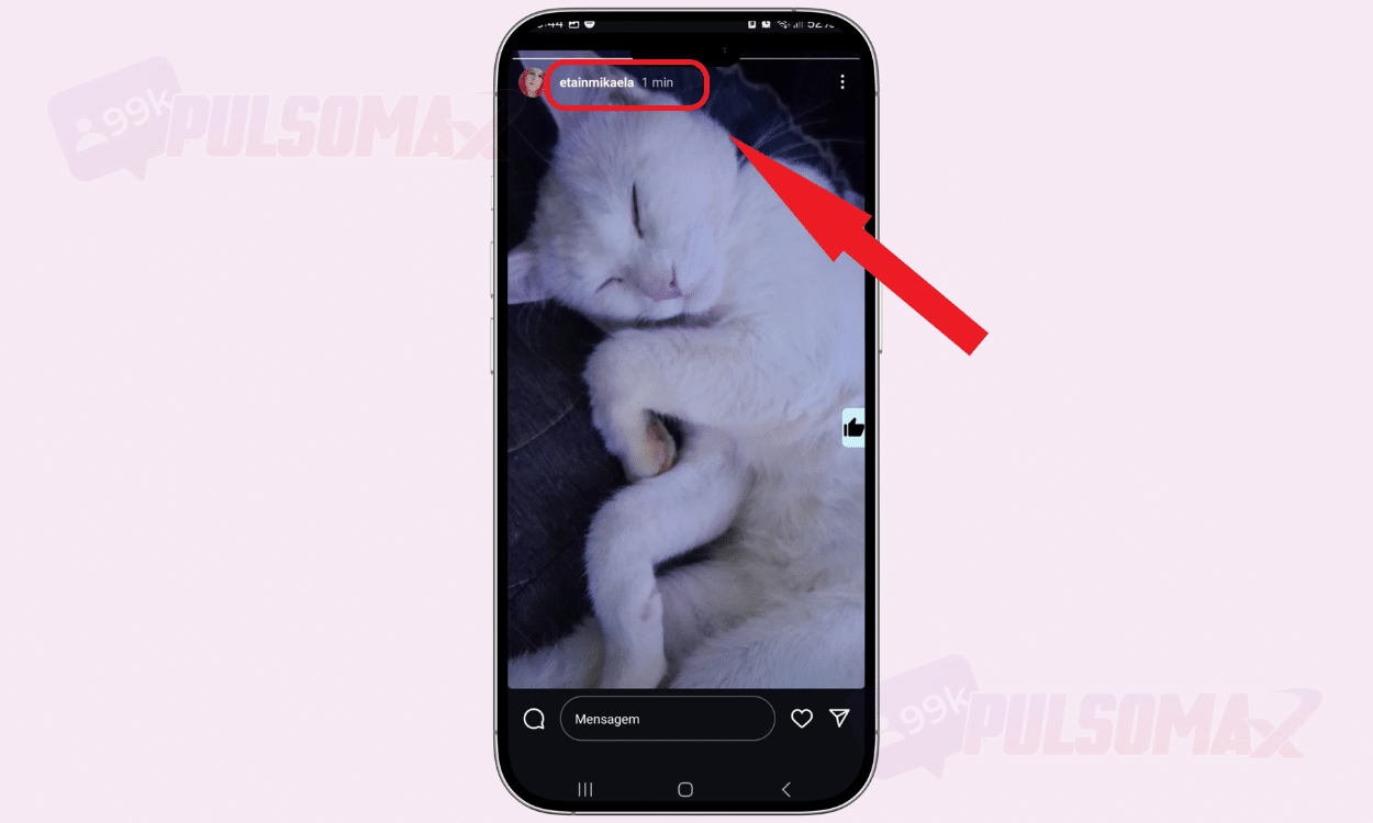 Story Instagram, mostrando tempo de publicação