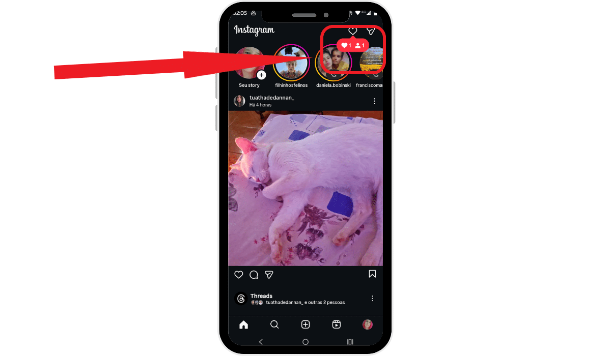Como &eacute; feita a entrega dos seguidores no perfil do Instagram? Print mostrando novo seguidor em perfil do Instagram