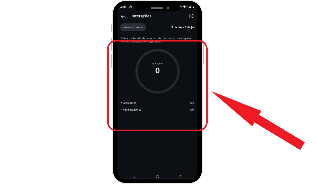 Comprar seguidores Instagram aumenta meu engajamento? Print mostrando resumo das intera&ccedil;&otilde;es de um perfil do Instagram
